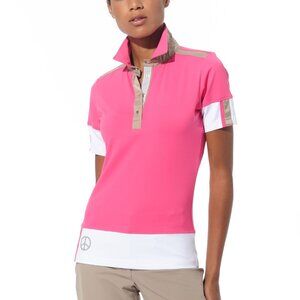 NWT MDC Meryl polo shirt flamingo/taupe